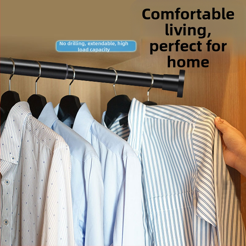 Телескопична пръчка без пробиване, сушилня за балкон, подпорна пръчка за гардероб, щанга за завеси за баня, щанга за завеси за душ, сушилня за дрехи