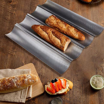 Prantsuse pulgavorm mittenakkuva pinnaga 2 pesa 3 pesa 4 pesa paksendatud prantsuse pulgavorm koogivorm laineline prantsuse pätsileib küpsetusplaat rest