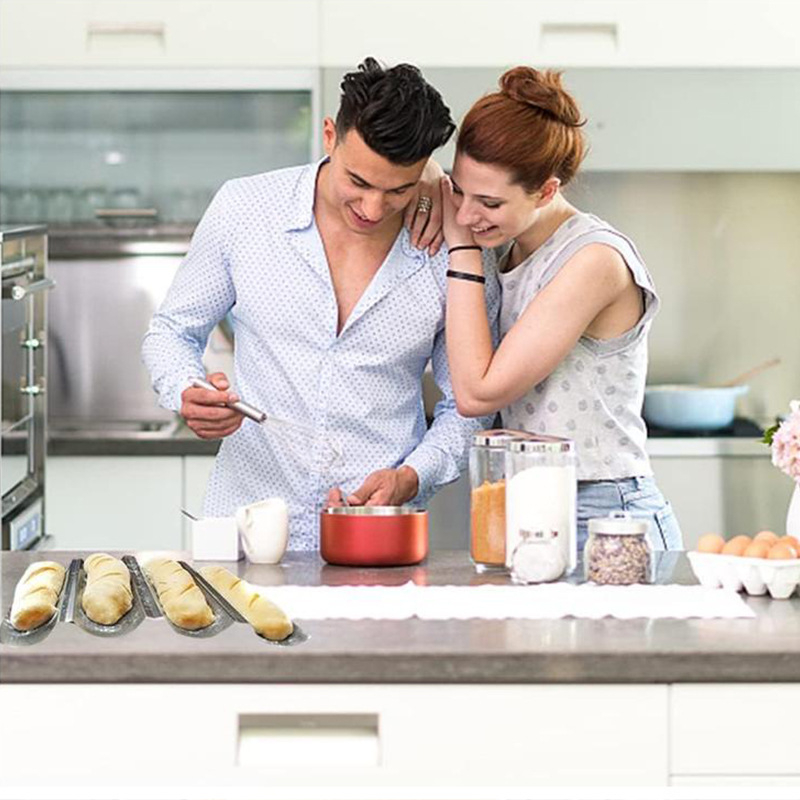 Prantsuse pulgavorm mittenakkuva pinnaga 2 pesa 3 pesa 4 pesa paksendatud prantsuse pulgavorm koogivorm laineline prantsuse pätsileib küpsetusplaat rest