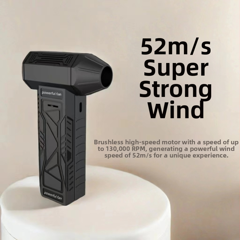 Безстепенен безжичен преносим ръчен сешоар с висока скорост и турбо вентилатор, зареждане с USB, за къмпинг, отстраняване на прах с помощта на горене