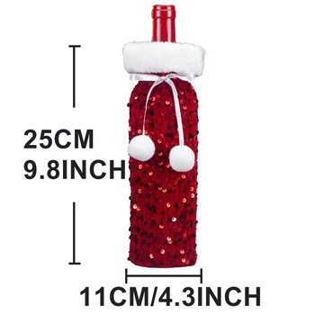 Naujos tarpvalstybinės kalėdinės dekoracijos, europietiškos ir amerikietiškos blizgučiais puoštos vyno butelių maišeliai, pliušinio vyno rinkiniai, dovanų maišeliai, viešbučio stalo dekoravimas