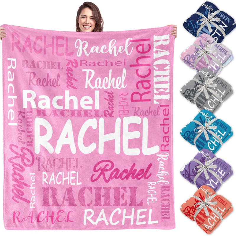 Персонализирано одеяло с име, фланелено одеяло за баща, майка, дете, приятел, подарък за рожден ден, подходящ за легло, диван