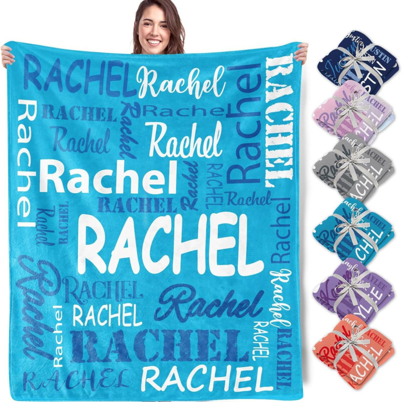 Персонализирано одеяло с име, фланелено одеяло за баща, майка, дете, приятел, подарък за рожден ден, подходящ за легло, диван