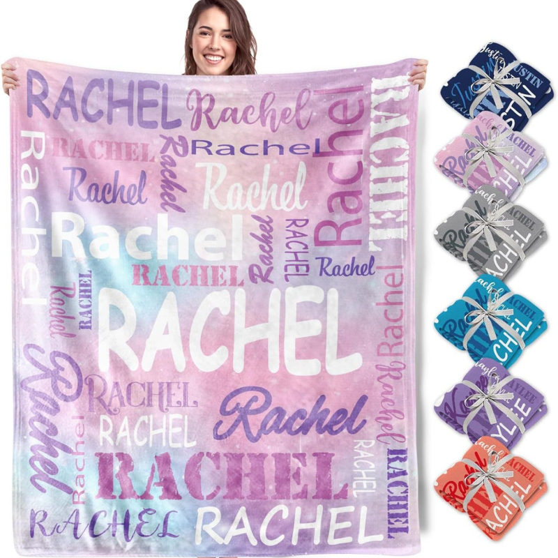 Персонализирано одеяло с име, фланелено одеяло за баща, майка, дете, приятел, подарък за рожден ден, подходящ за легло, диван