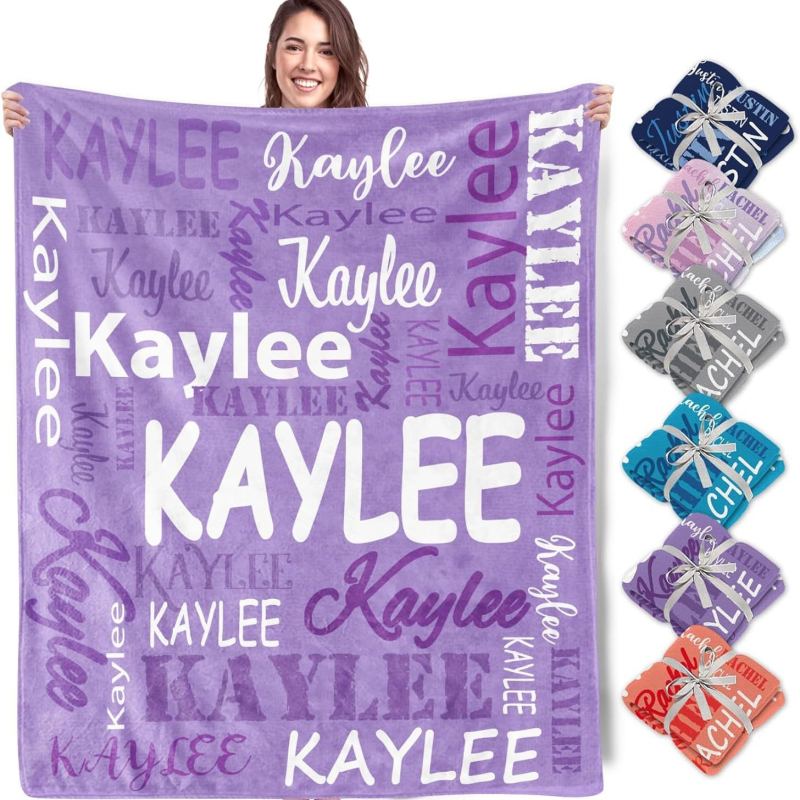 Персонализирано одеяло с име, фланелено одеяло за баща, майка, дете, приятел, подарък за рожден ден, подходящ за легло, диван