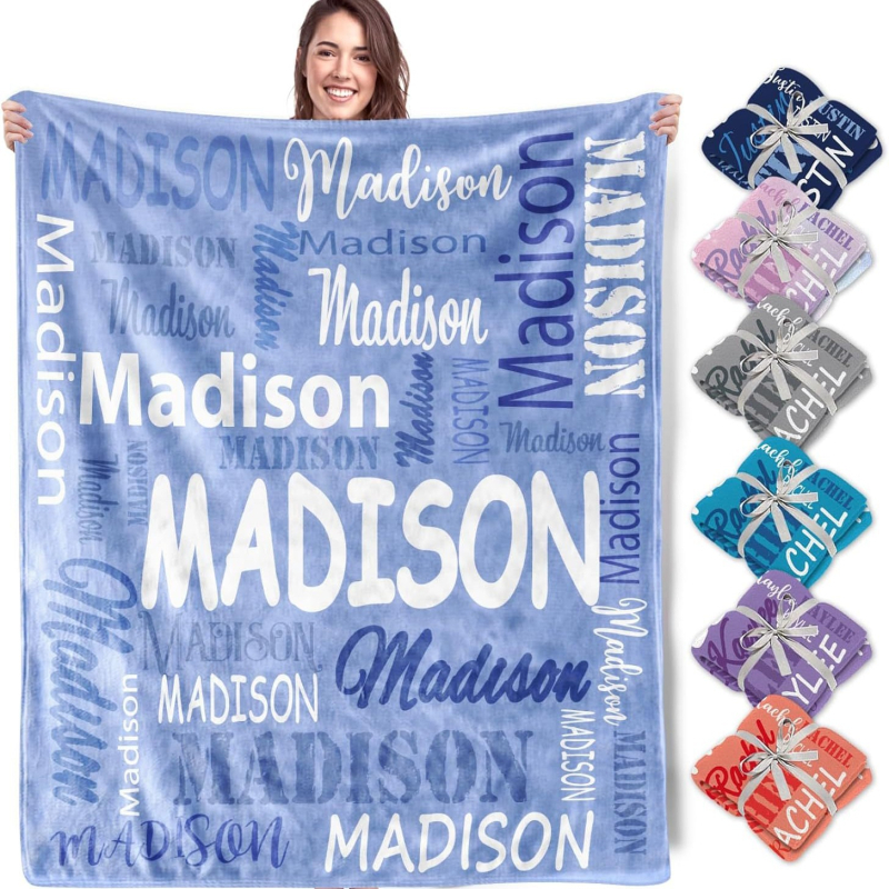 Персонализирано одеяло с име, фланелено одеяло за баща, майка, дете, приятел, подарък за рожден ден, подходящ за легло, диван