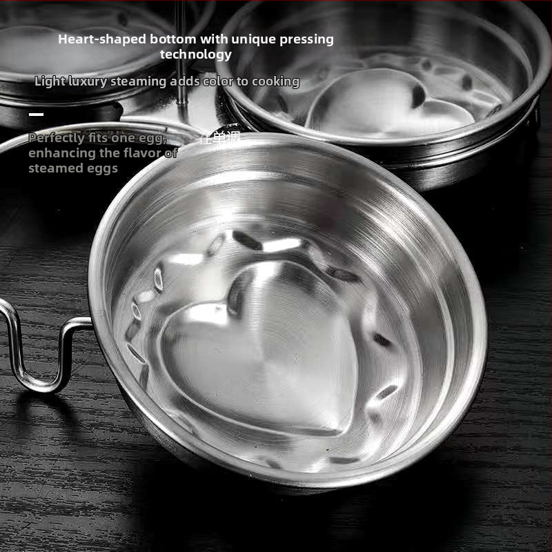 304 неръждаема стомана за готвене на яйца на пара, форма за готвене на яйца на пара, домакински инструмент за поширани яйца, форма за варени яйца, любовна готварска печка за яйца