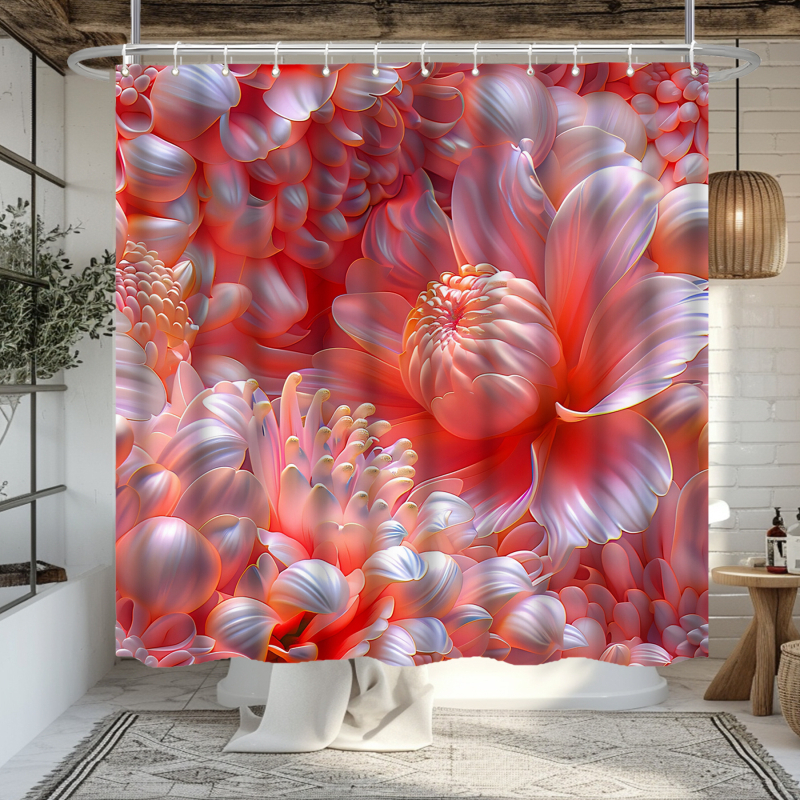 TEMU piiriülene Jolosy hädaolukorra ost lillemustriga 3D-prinditud lillefiltrikangast veekindel vannitoa dušikardina neljaosaline komplekt