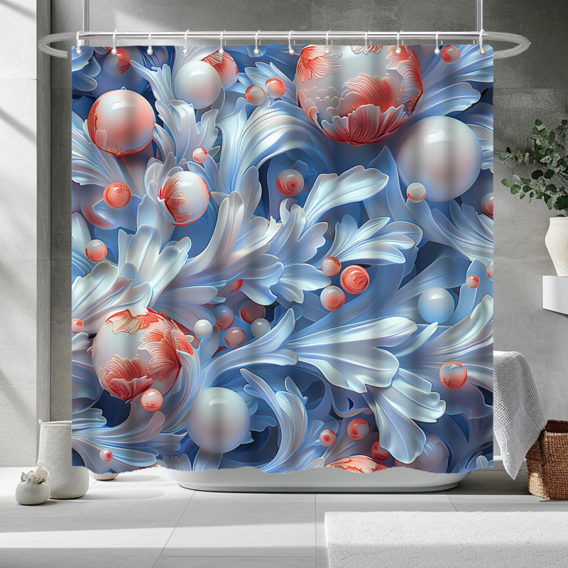 TEMU piiriülene Jolosy hädaolukorra ost lillemustriga 3D-prinditud lillefiltrikangast veekindel vannitoa dušikardina neljaosaline komplekt