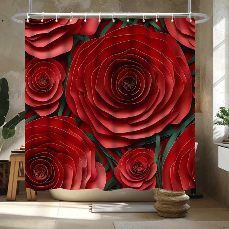 TEMU piiriülene Jolosy hädaolukorra ost lillemustriga 3D-prinditud lillefiltrikangast veekindel vannitoa dušikardina neljaosaline komplekt