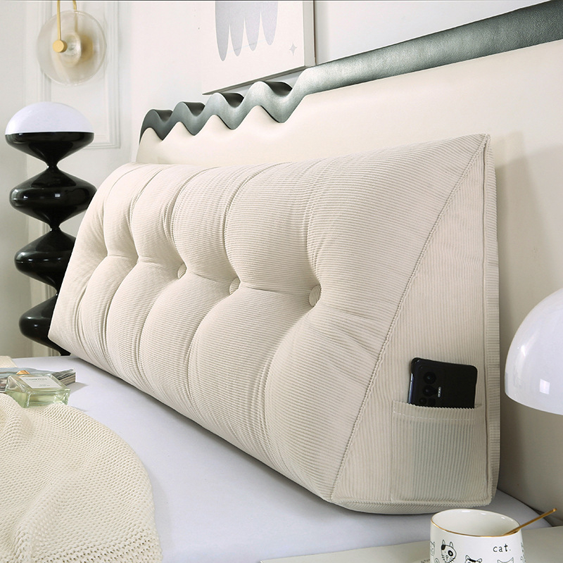 Trikampė pagalvėlė su velvetiniu miegmaišiu prie lovos, didelė atlošo pagalvė, miegamojo lova, dviguba pagalvė, atlošo pagalvė, juosmens apsauga, nuimama ir plaunama.