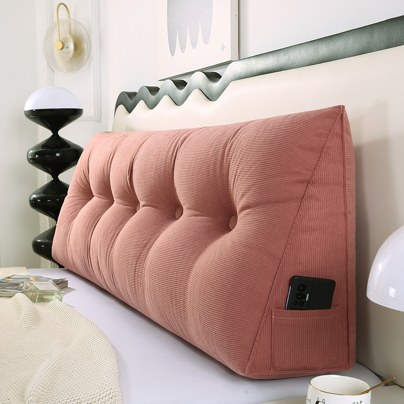 Trikampė pagalvėlė su velvetiniu miegmaišiu prie lovos, didelė atlošo pagalvė, miegamojo lova, dviguba pagalvė, atlošo pagalvė, juosmens apsauga, nuimama ir plaunama.