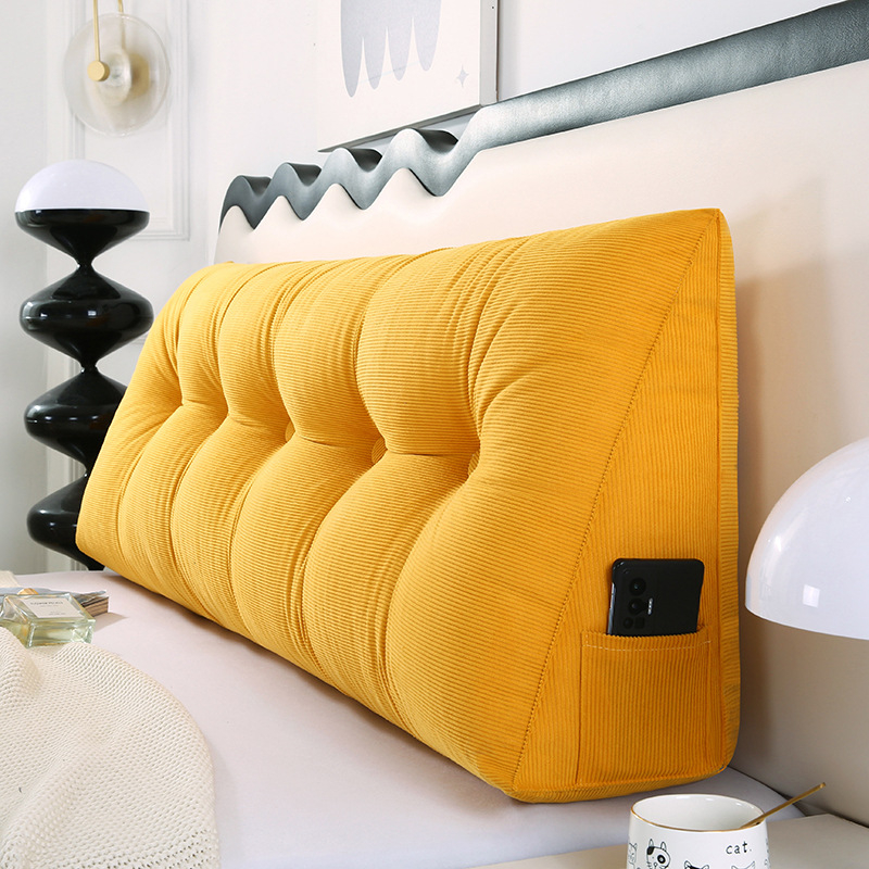 Trikampė pagalvėlė su velvetiniu miegmaišiu prie lovos, didelė atlošo pagalvė, miegamojo lova, dviguba pagalvė, atlošo pagalvė, juosmens apsauga, nuimama ir plaunama.