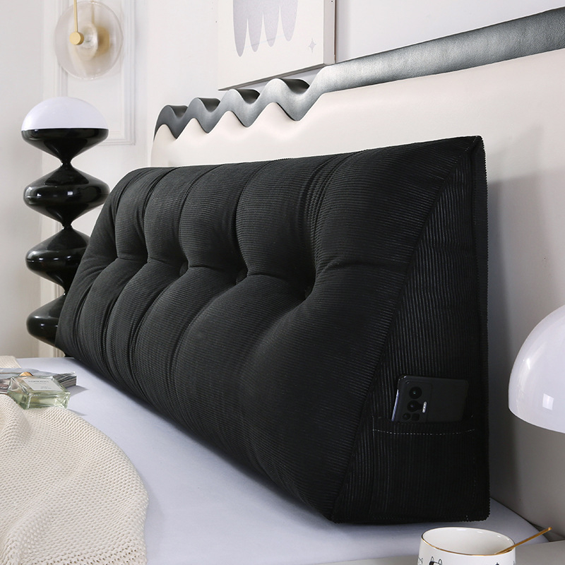 Trikampė pagalvėlė su velvetiniu miegmaišiu prie lovos, didelė atlošo pagalvė, miegamojo lova, dviguba pagalvė, atlošo pagalvė, juosmens apsauga, nuimama ir plaunama.