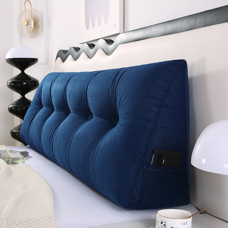 Trikampė pagalvėlė su velvetiniu miegmaišiu prie lovos, didelė atlošo pagalvė, miegamojo lova, dviguba pagalvė, atlošo pagalvė, juosmens apsauga, nuimama ir plaunama.