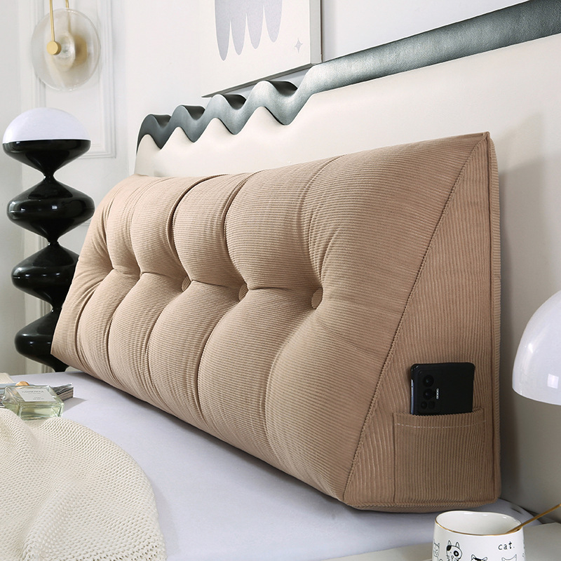 Trikampė pagalvėlė su velvetiniu miegmaišiu prie lovos, didelė atlošo pagalvė, miegamojo lova, dviguba pagalvė, atlošo pagalvė, juosmens apsauga, nuimama ir plaunama.