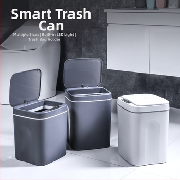 Nauja išmanioji šiukšliadėžė vonios kambario jutikliu vandeniui atspari šiukšliadėžė plastikinė kūrybinga išmaniųjų namų šiukšliadėžė didmeninė prekyba