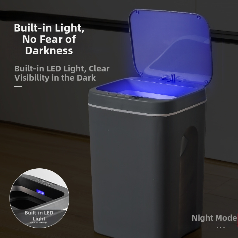Нов интелигентен кош за боклук за баня със сензор, водоустойчив пластмасов кош за боклук, креативен интелигентен кош за боклук за дома на едро
