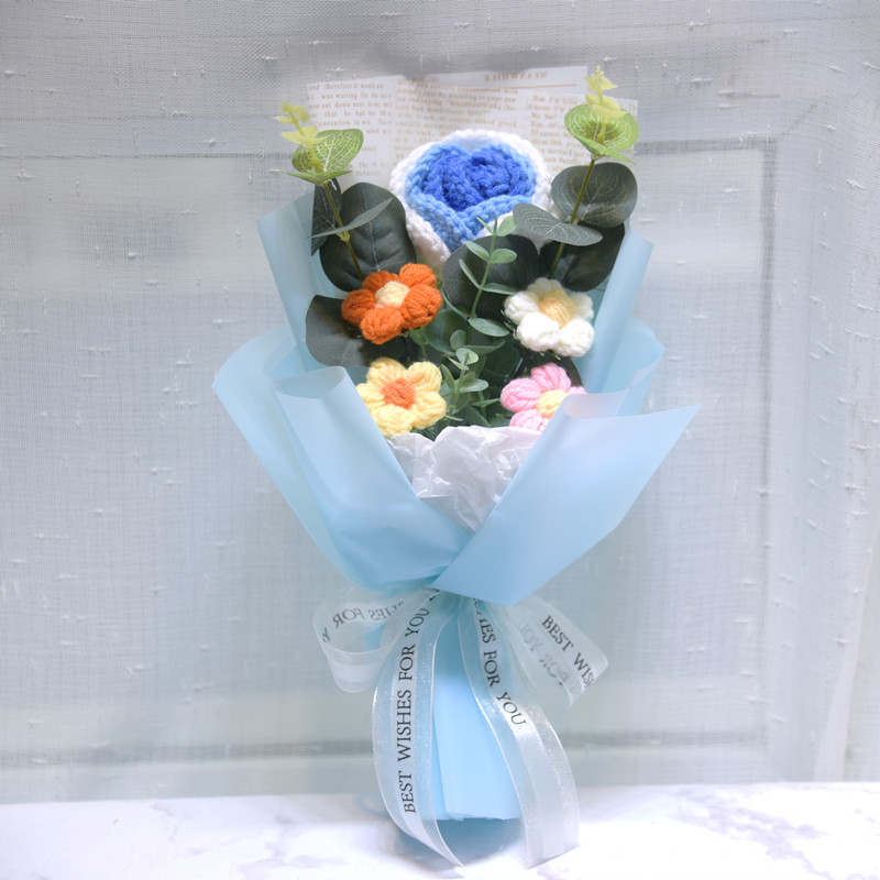 „Hangtu“ megztas saulėgrąžų vilnos austas gatavas gaminys, nemirtinga muilo gėlė, merginos sužadėtuvių gimtadienio dovana