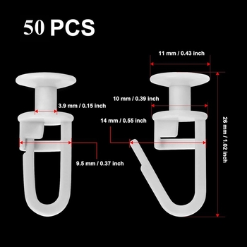 Užuolaidų priedai, nano skriemulys, 50 srieginių skriemulių, 4 tinka, yra sandėlyje.