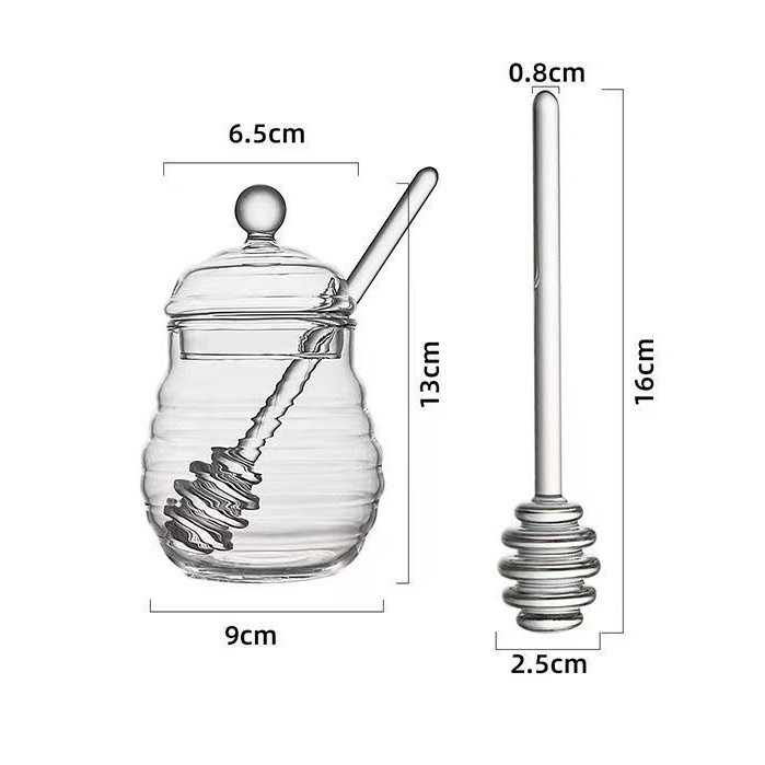 Jaapani klaasist meepott kaanega klaasist segamispudel loominguline majapidamises läbipaistev kaanega lihtne puuviljakastme tass