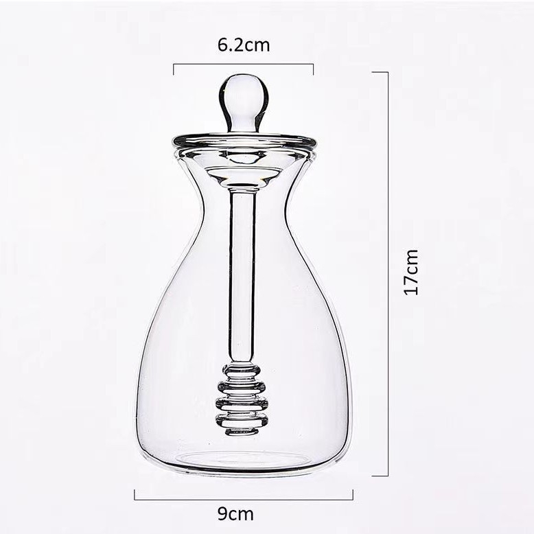 Jaapani klaasist meepott kaanega klaasist segamispudel loominguline majapidamises läbipaistev kaanega lihtne puuviljakastme tass