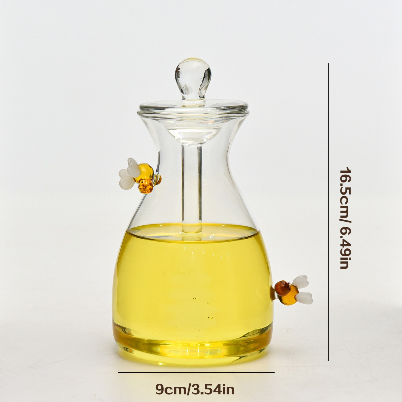 Jaapani klaasist meepott kaanega klaasist segamispudel loominguline majapidamises läbipaistev kaanega lihtne puuviljakastme tass