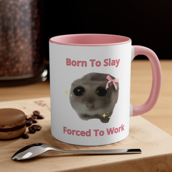 Κεραμική κούπα καφέ, φλυτζάνι τσαγιού, νέα κούπα, Sad Hamster, Born to slay