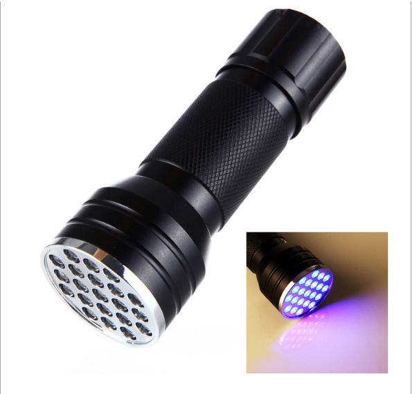 Nemokamas logo100uv51 violetinis žibintuvėlis 21 LED UV žibintuvėlis augintinių šlapimui fluorescencinė skorpiono šviesa