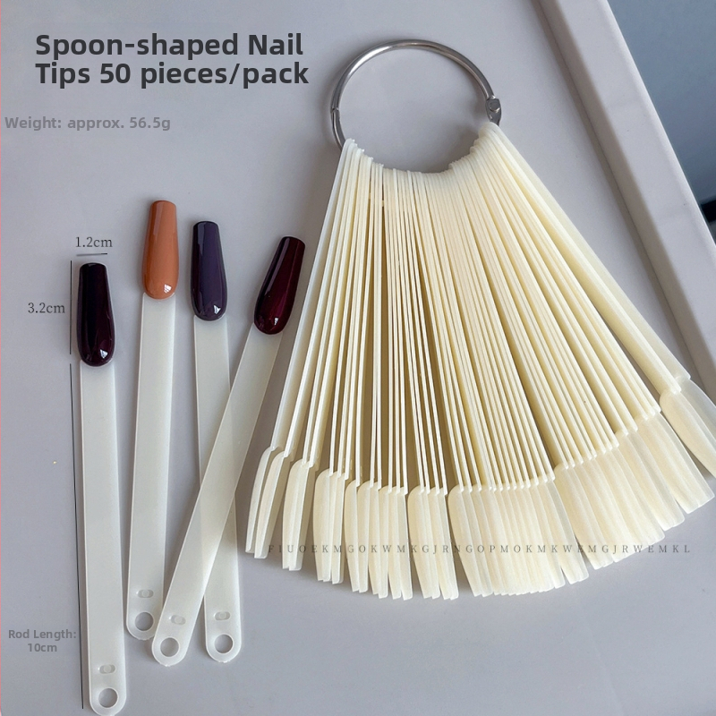 Nagų dailės ventiliatoriaus demonstracinė kortelė, 50 kvadratinių apvalių šaukštų, ovali, spalvota, juodai balta, geležinė, didmeninė prekyba