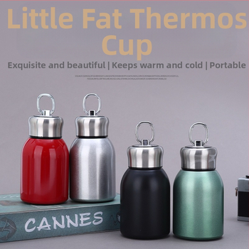 Φορητό θερμός από ανοξείδωτο ατσάλι 304, μίνι, μικρό, τσούξιμο, υψηλής ποιότητας, μικρό κύπελλο κοιλιάς, απλό δαχτυλίδι προσγείωσης, συνοδευτικό κύπελλο τσέπης
