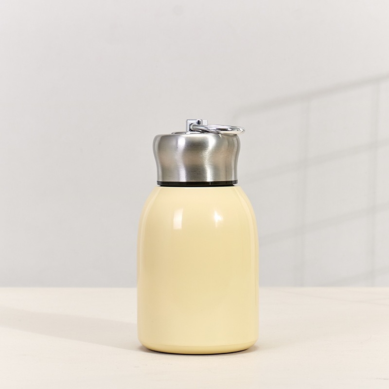 Φορητό θερμός από ανοξείδωτο ατσάλι 304, μίνι, μικρό, τσούξιμο, υψηλής ποιότητας, μικρό κύπελλο κοιλιάς, απλό δαχτυλίδι προσγείωσης, συνοδευτικό κύπελλο τσέπης