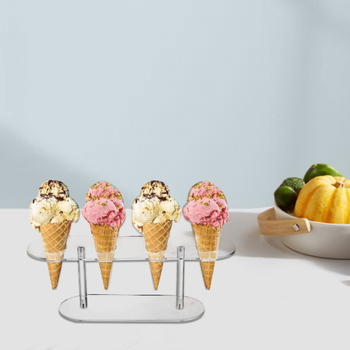 Akrüülist kuvarialus koonuse munarull krõbe koonuse alus tehase otsemüügi jäätis läbipaistev jäätise hoiuriiul