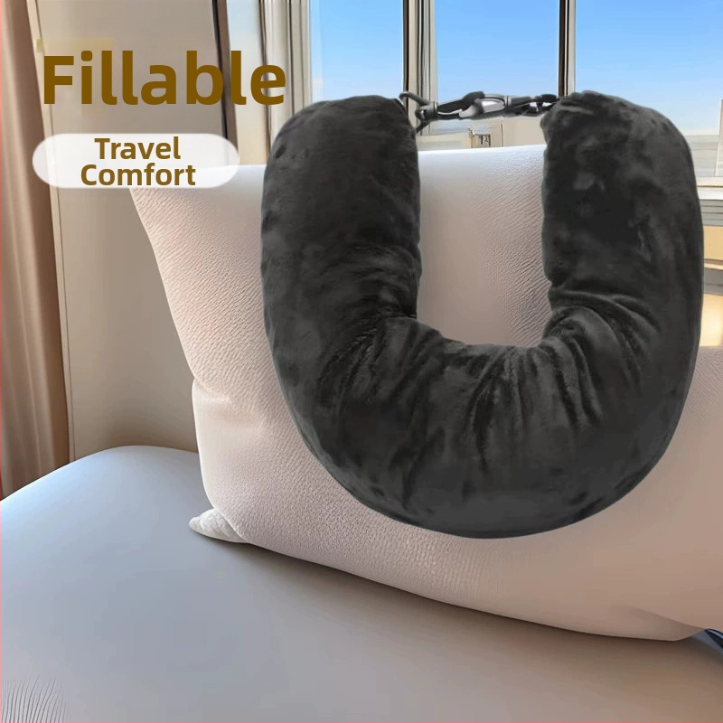 Нова пътна облегалка за глава, мека плюшена подплатена калъфка за дрехи, багаж, външна многофункционална U-образна преносима облегалка за глава