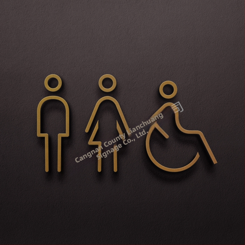 Магазин Хотел B & B 3D триизмерна мъжка тоалетна дамска тоалетна стикер за стена табела врата на тоалетна WC табела