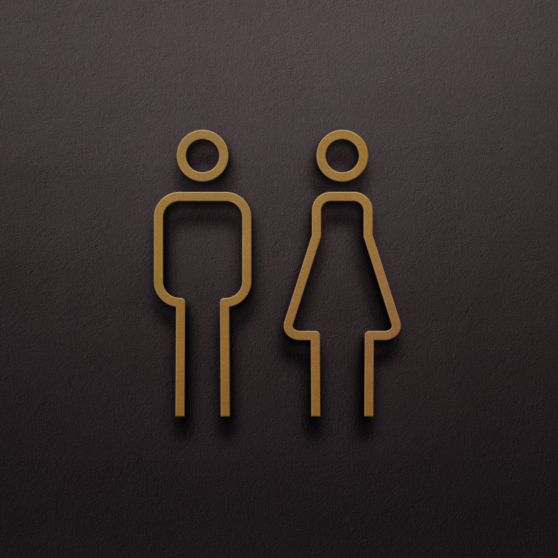 Parduotuvės viešbutis B ir B 3D trimatis vyrų tualeto, moterų tualeto sienos lipdukas, tualeto durų ir tualeto ženklas