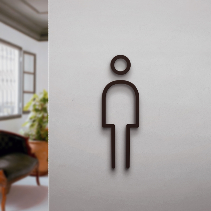 Parduotuvės viešbutis B ir B 3D trimatis vyrų tualeto, moterų tualeto sienos lipdukas, tualeto durų ir tualeto ženklas