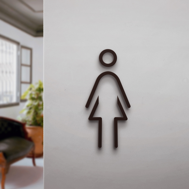 Parduotuvės viešbutis B ir B 3D trimatis vyrų tualeto, moterų tualeto sienos lipdukas, tualeto durų ir tualeto ženklas