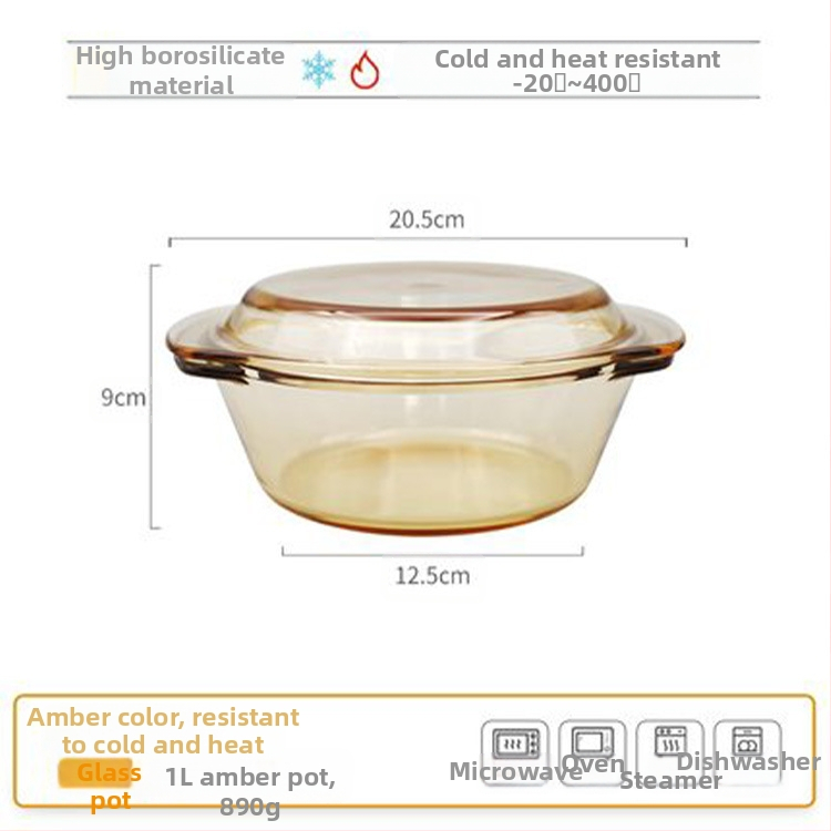 Kodumajapidamises kasutatav läbipaistev pliivaba paksendatud kristallist karastatud klaasist kauss kaanega supikauss nuudlikauss klaasist pott mikrolaineahi saadaval