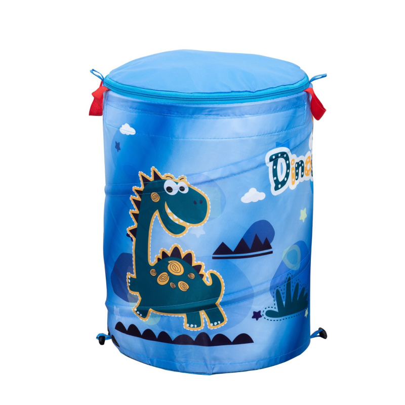 Oksfordo audinio apvalus žaislų laikymo krepšys su „Velcro“ užsegimu ir spalvotu žaidimų kilimėliu, 1428B