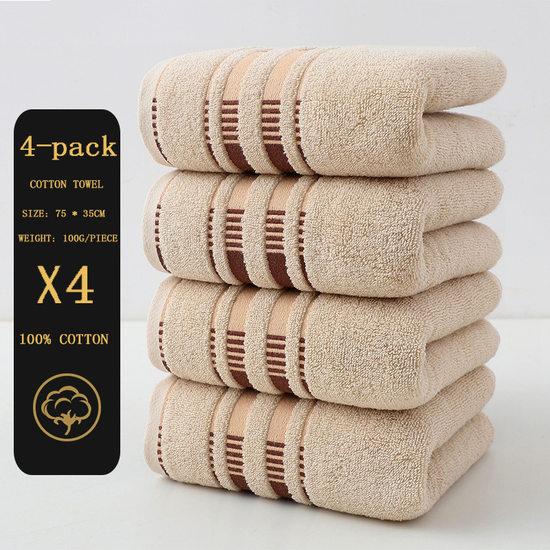 Tarpvalstybinis grynos medvilnės rankšluosčių, 4 vnt. pakuotė, europietiško stiliaus, eksportas, karštai parduodami suaugusiųjų minkšti medvilniniai rankšluosčiai veidui, prausimosi servetėlės.