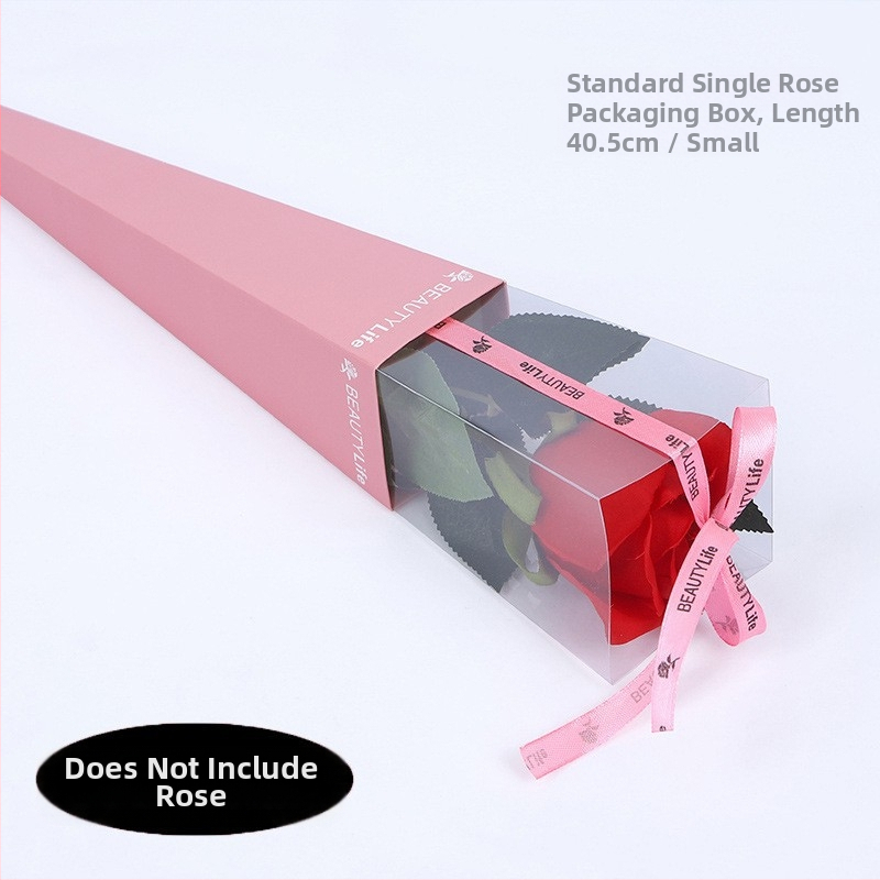 PVC kokkupandav lillede kinkekarp ühe kimbu pakkekarp ekspordi igavene lillekarp isetegemise rooside ühe lillekarbi hulgimüük