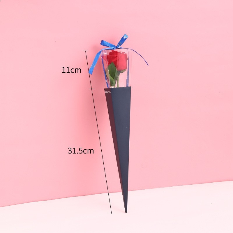 PVC kokkupandav lillede kinkekarp ühe kimbu pakkekarp ekspordi igavene lillekarp isetegemise rooside ühe lillekarbi hulgimüük