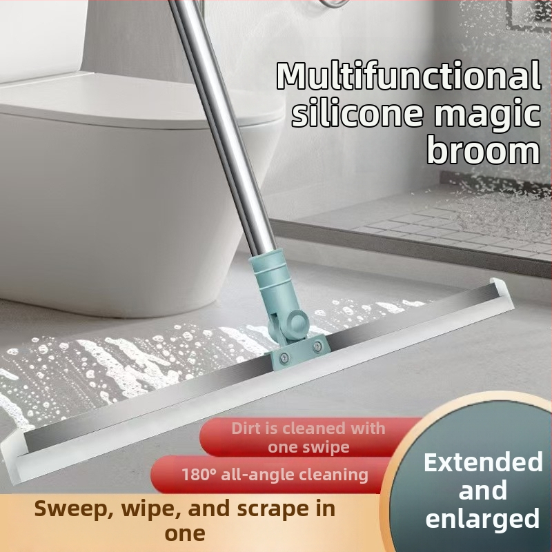 Ștergător de baie din silicon, curățare de baie, podea, sticlă, răzuitor, artefact, măturare păr, măturare apă magică, mătură magică