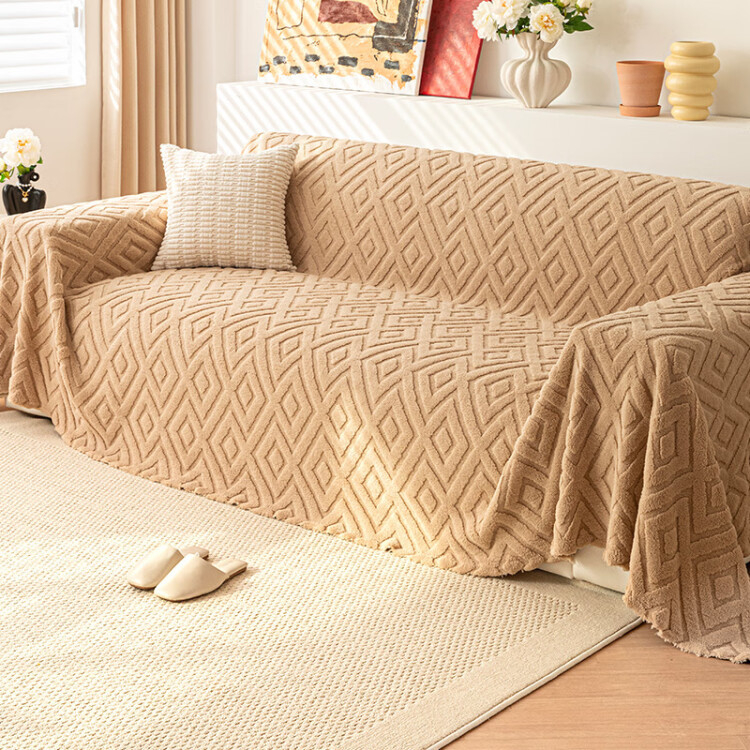 Novi krem ručnik za sofu s vjetrom iz 2024., sveobuhvatan, za jesen i zimu, plišani topli ručnik za sofu s suknjom, visokokvalitetna tkanina za navlaku Sense