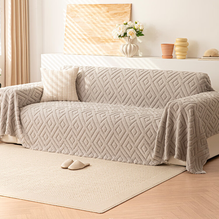 Novi krem ručnik za sofu s vjetrom iz 2024., sveobuhvatan, za jesen i zimu, plišani topli ručnik za sofu s suknjom, visokokvalitetna tkanina za navlaku Sense