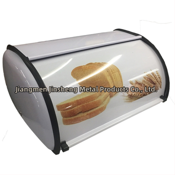 Piiriülene valge metallist trummi leivakarp lääne stiilis köögitoidu suupistete hoiukarp köögi hoiukarp Jiangmen