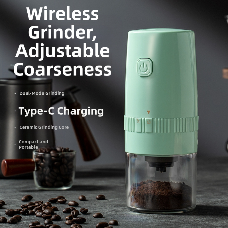 Електрическа мелничка за кафе на зърна, малка домакинска ръчна мелничка за кафе на зърна, преносима автоматична мелничка, ръчна мелничка за кафе, кафемашина
