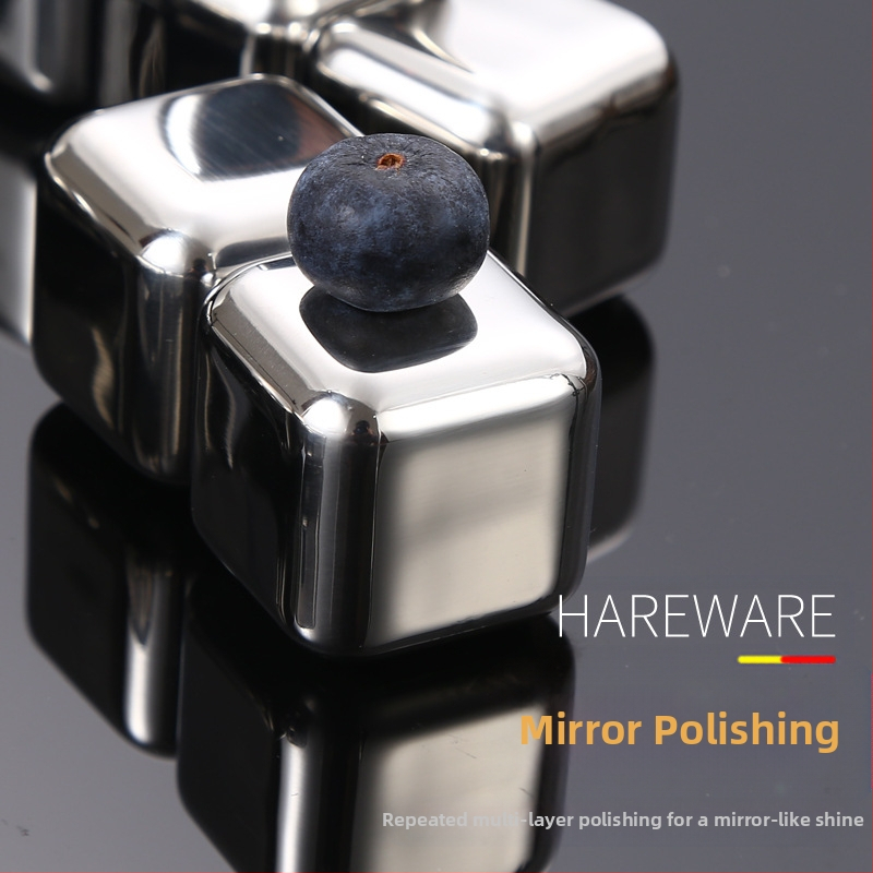 Гореща разпродажба 304 неръждаема стомана ледено вино камък непорест леден комплект уиски бързо замразен метален кубче лед директна доставка от фабриката