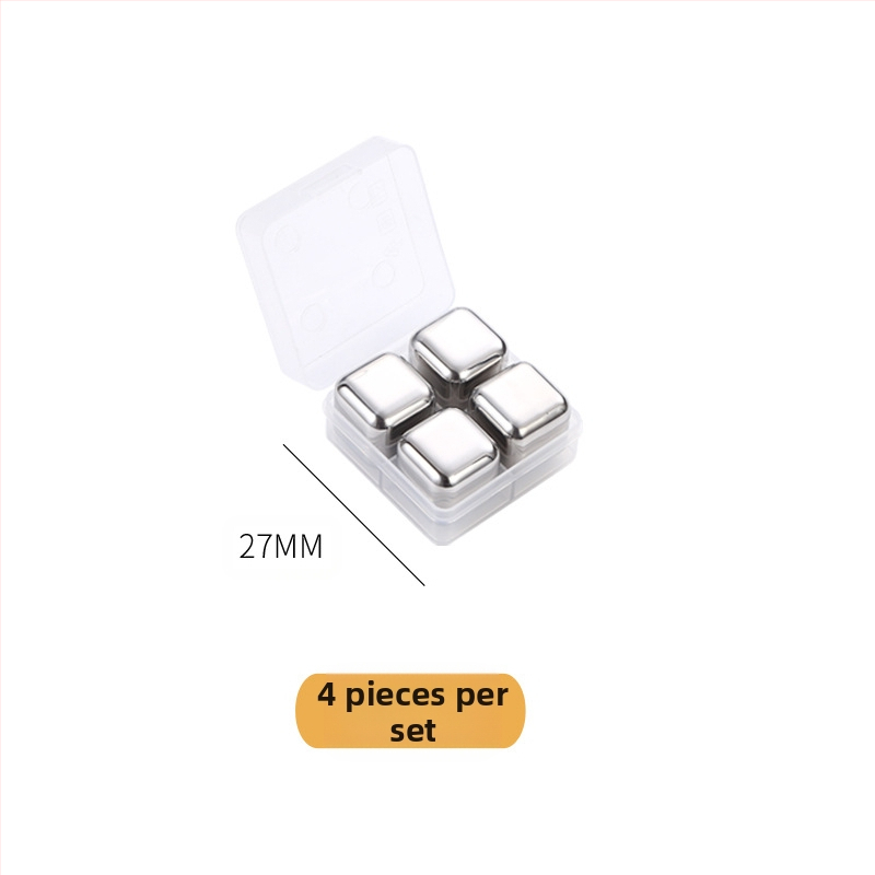 Гореща разпродажба 304 неръждаема стомана ледено вино камък непорест леден комплект уиски бързо замразен метален кубче лед директна доставка от фабриката